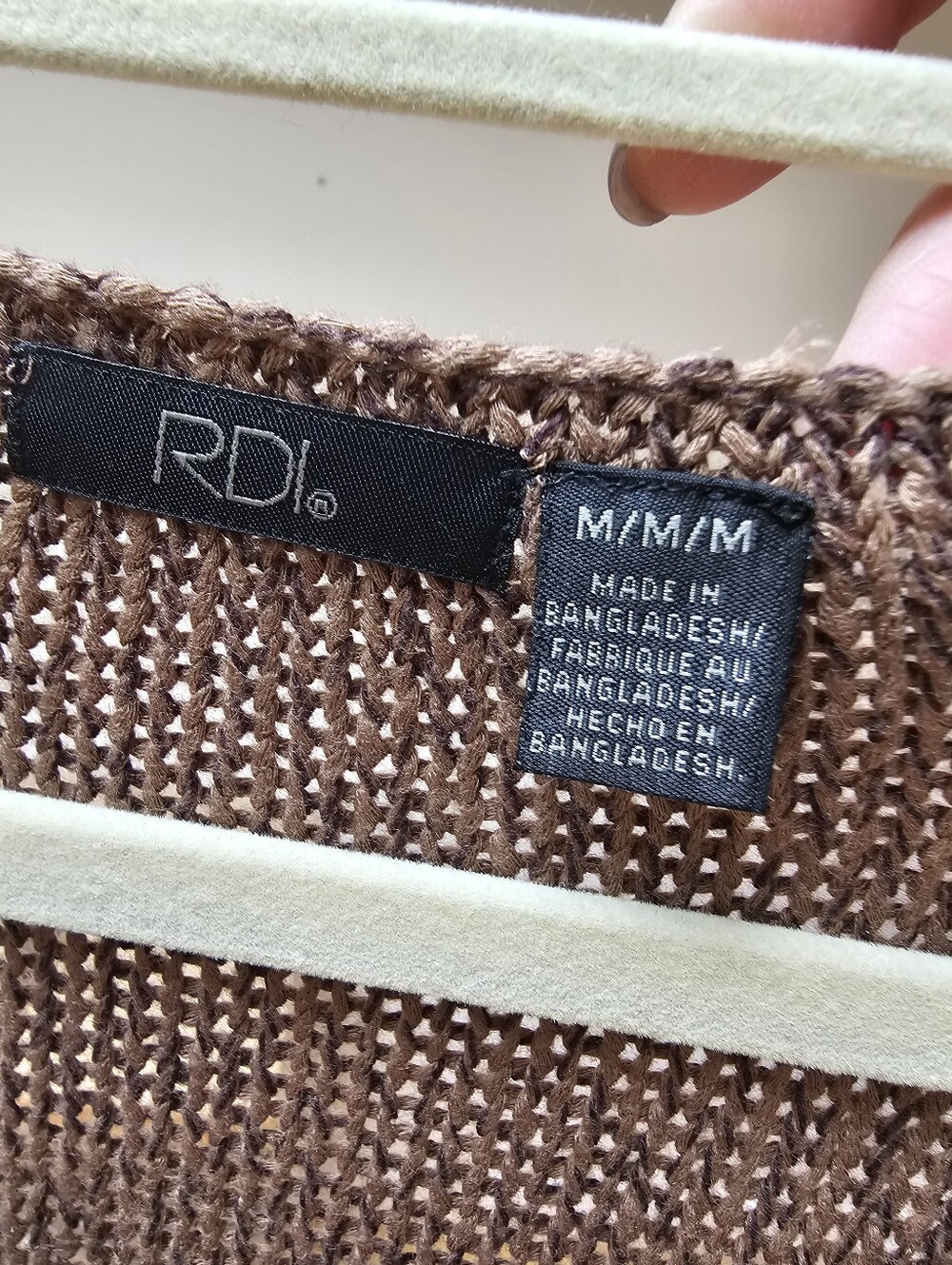 EUC - RDI V-Neck Long Sleeve Elbow Patch Sweater - Brown MEDIUM - Picture 3 of 10